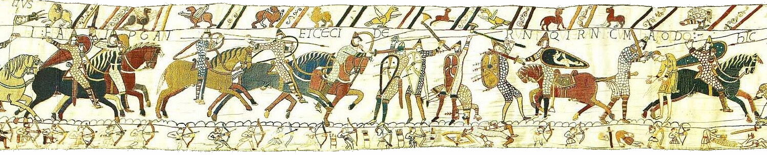 Bayeux Tapestry, battle scene.